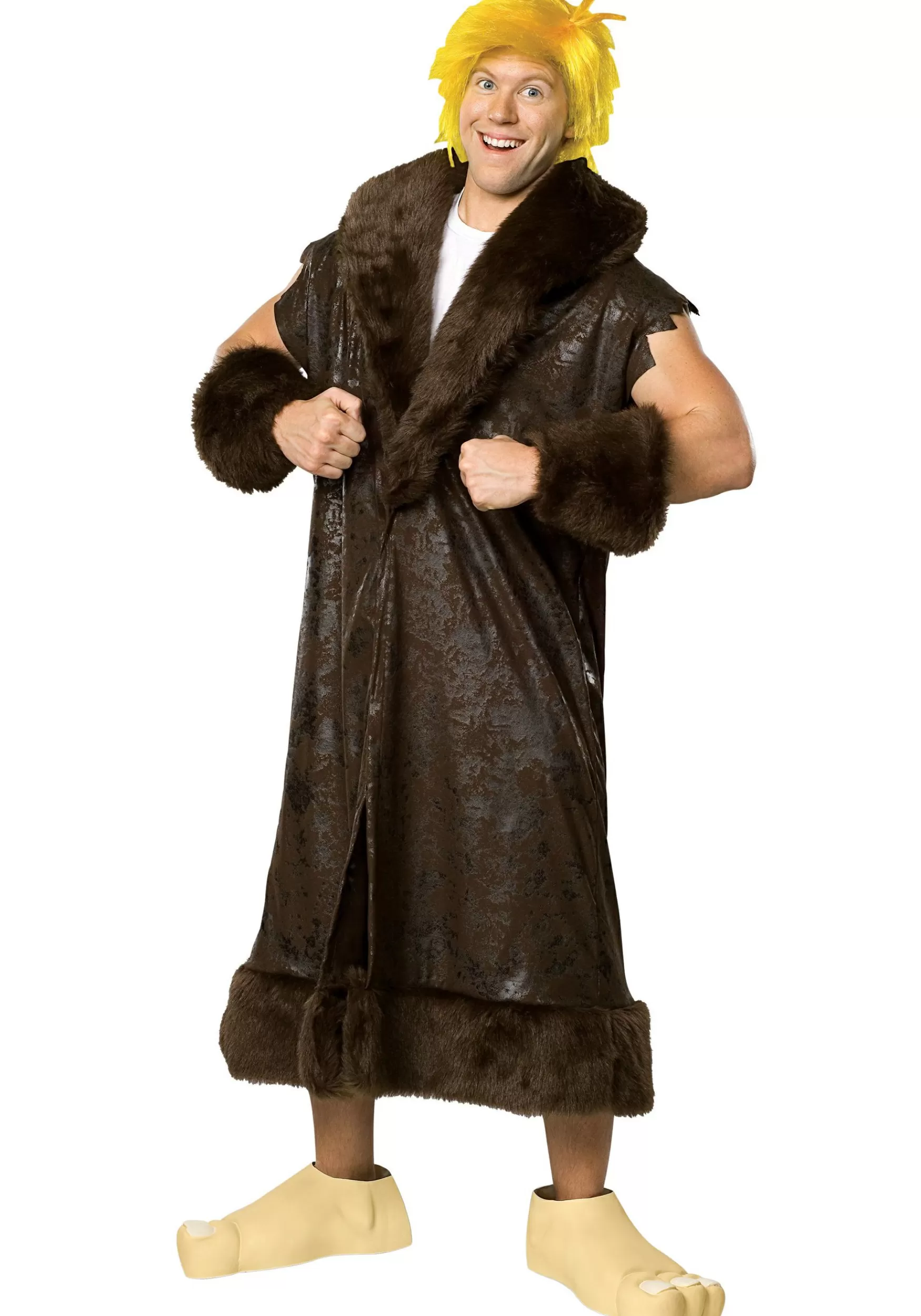 New Rubies Costume Adult Deluxe Barney Rubble Costume Tv / Movie Costumes