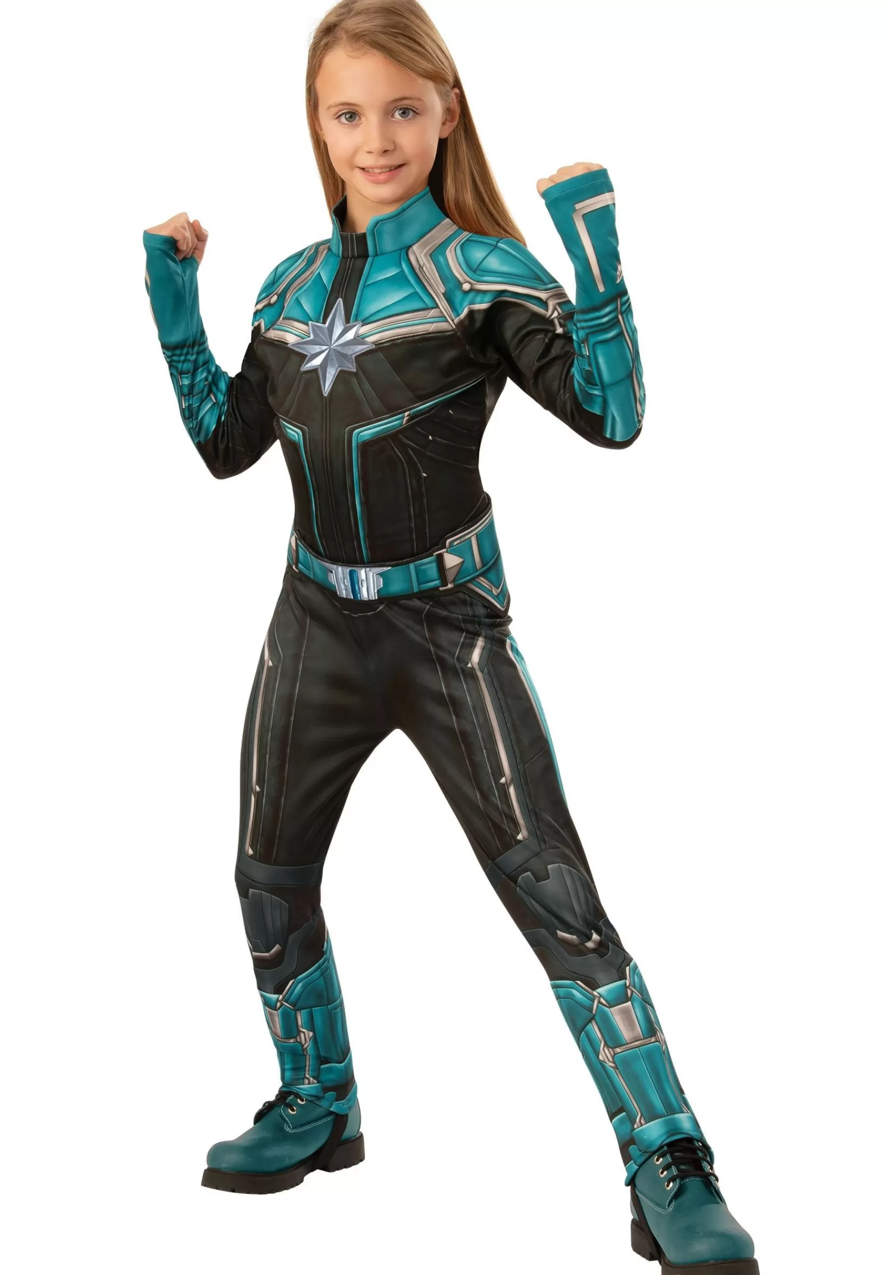 Clearance Rubies Costume Captain Marvel Kree Suit Deluxe Girls Costume Superhero Costumes