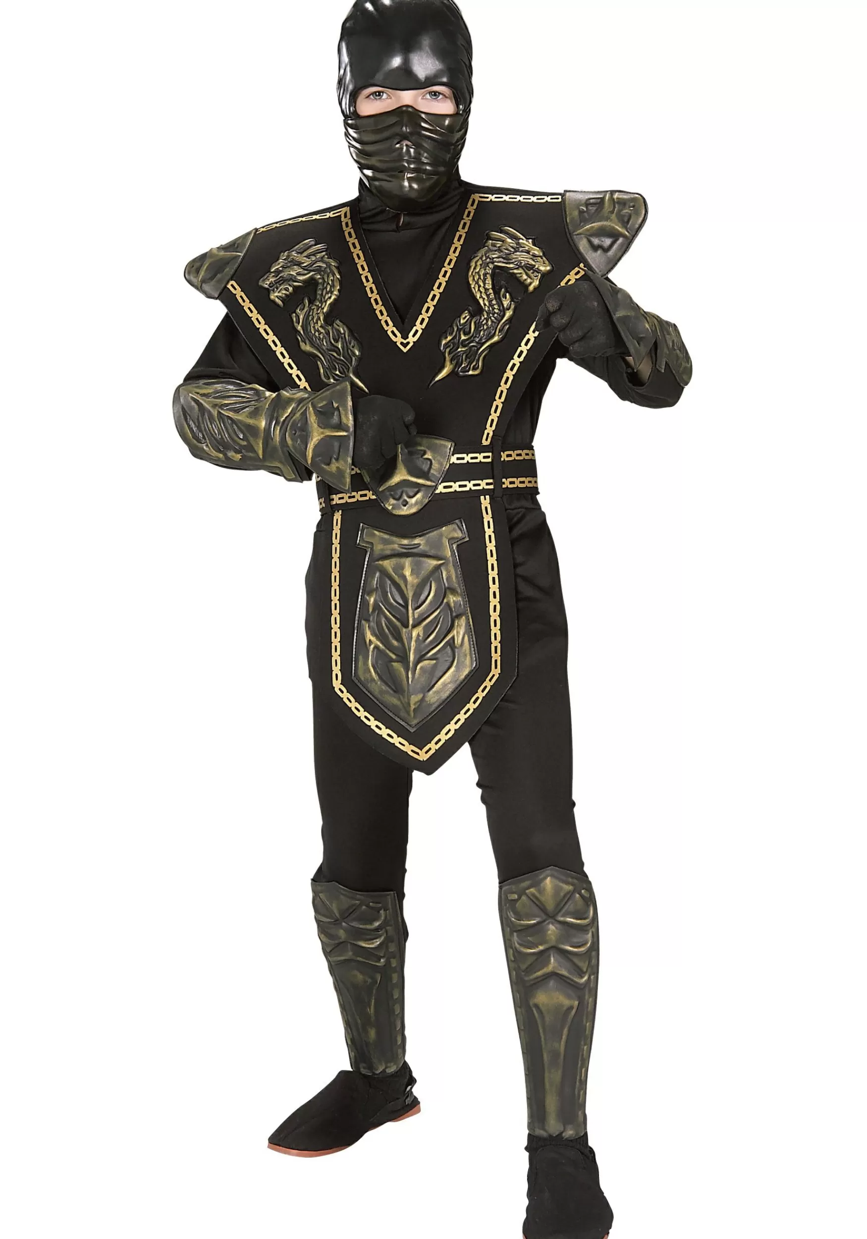 Flash Sale Rubies Costume Child Gold Dragon Warrior Ninja Costume International Costumes