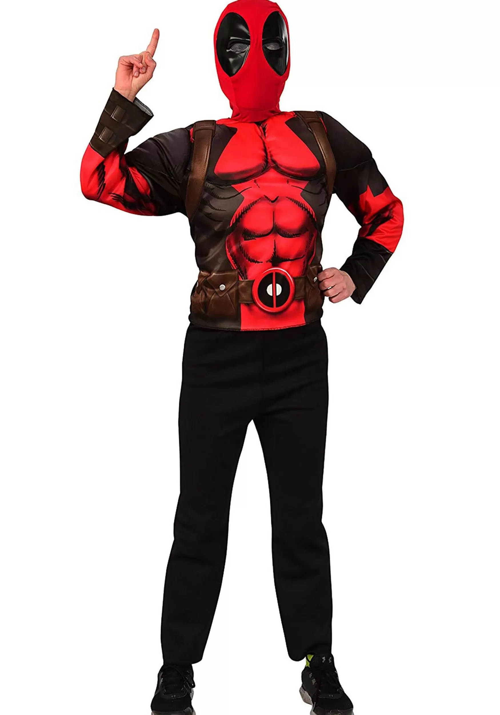 Cheap Rubies Costume Deadpool Mask & Top Deluxe Kid's Costume Set Superhero Costumes