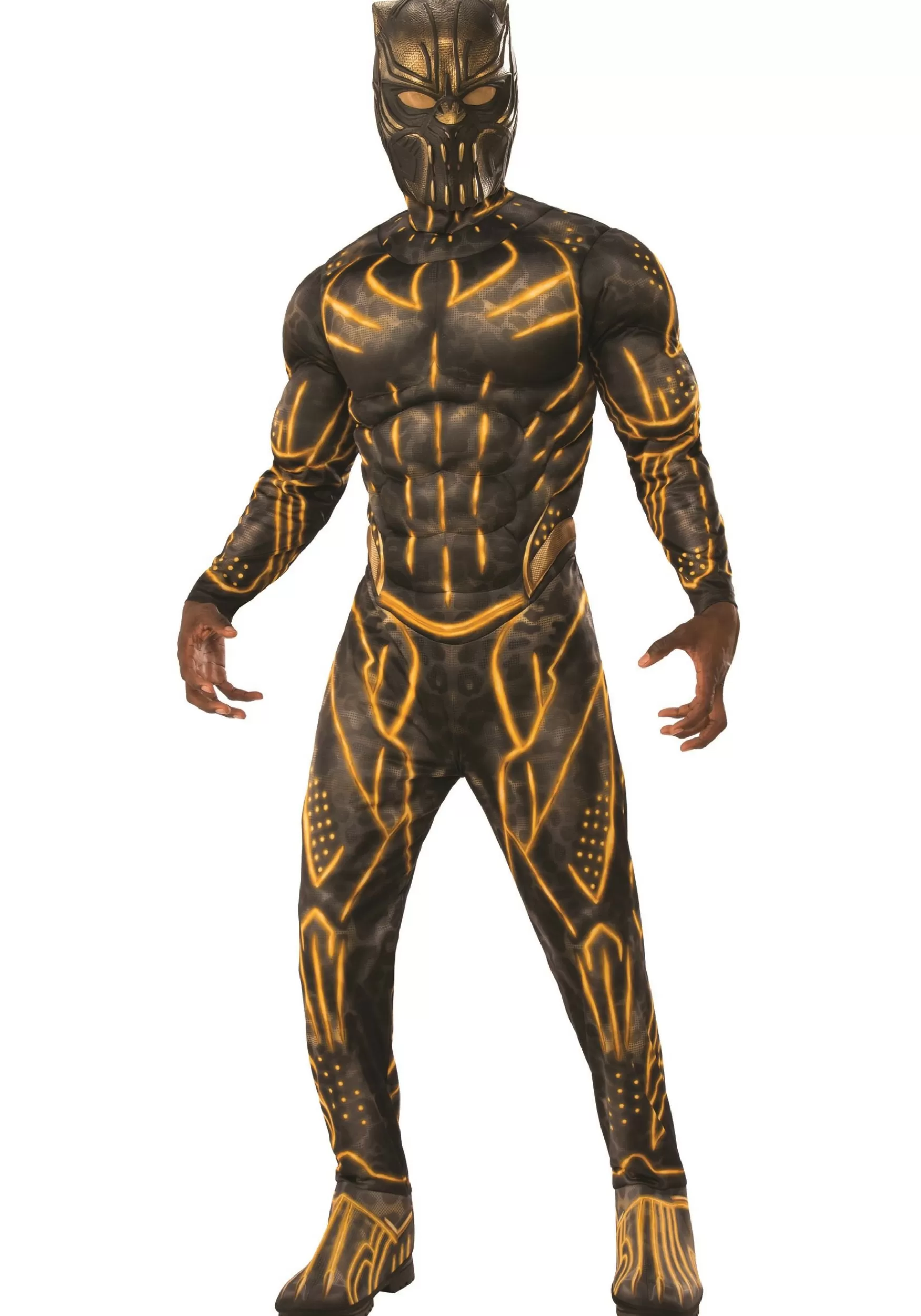 Cheap Rubies Costume Deluxe Adult Black Panther Erik Killmonger Battle Suit Costume Superhero Costumes