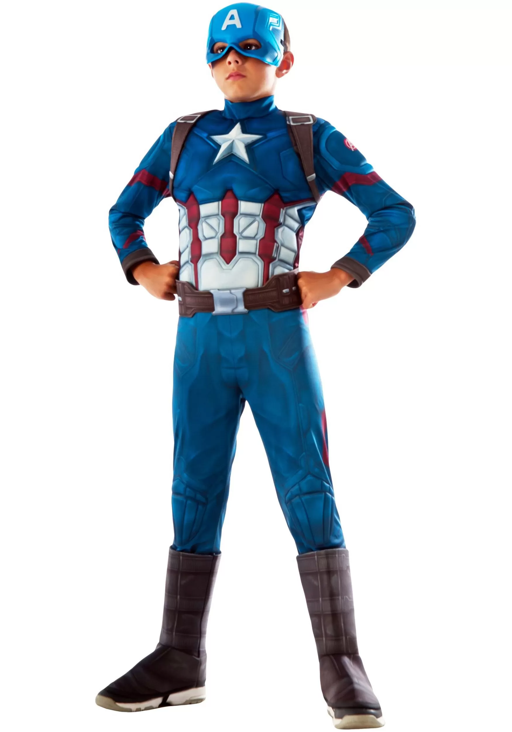 Hot Rubies Costume Kids Captain America Deluxe Costume Superhero Costumes