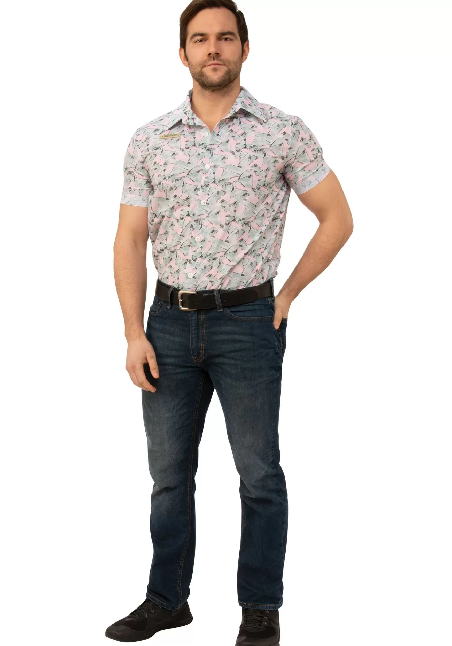 Online Rubies Costume Stranger Things Jim Hopper Hawaiian Shirt (Date Night) Costume For Men Tv / Movie Costumes